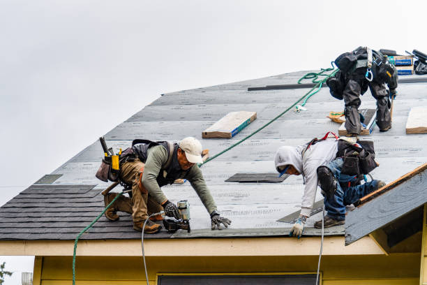 Professional Gutter Installation technician working in Casstown, OH